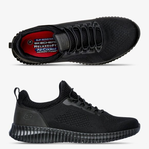 Skechers Men’s Relaxed Fit Cessnock Slip Resistant Work Shoes Black Size 8 (New) - Picture 2 of 16